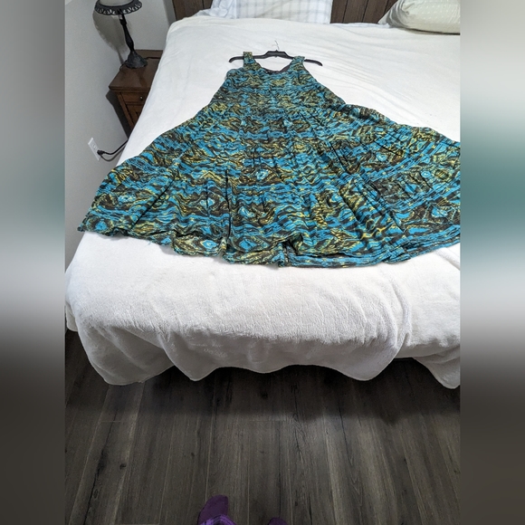 - Nu Look sleeveless Maxi tiered cotton Dress with a flare . sundress - Picture 6 of 7